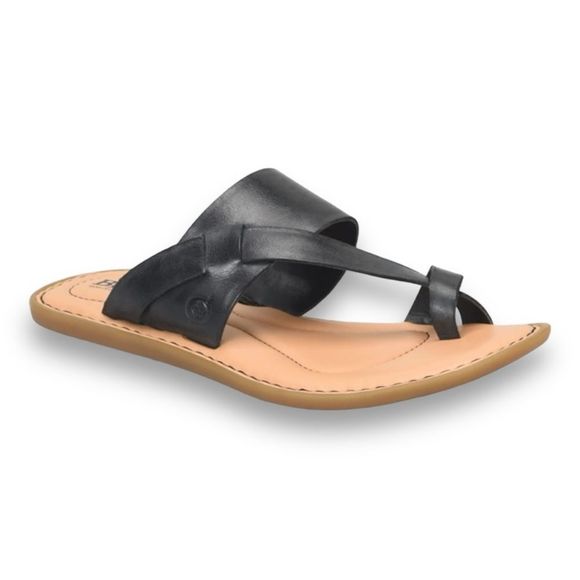 Born Shoes - BORN Veda Comfort Strappy Sandal in Black Leather Size 7 NEW